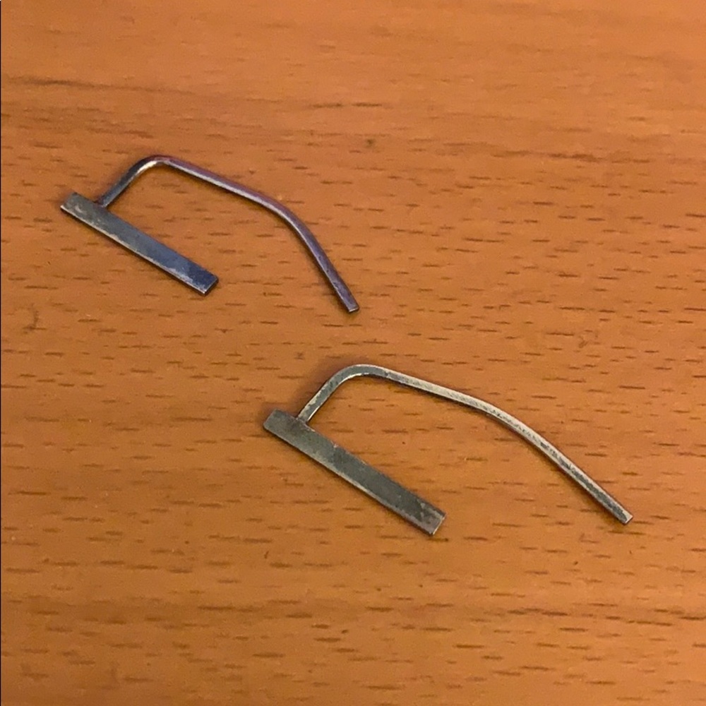 Silver stick earrings